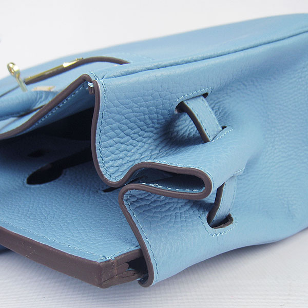 High Quality Fake Hermes Birkin 35CM Togo Leather Bag Blue 6089 - Click Image to Close